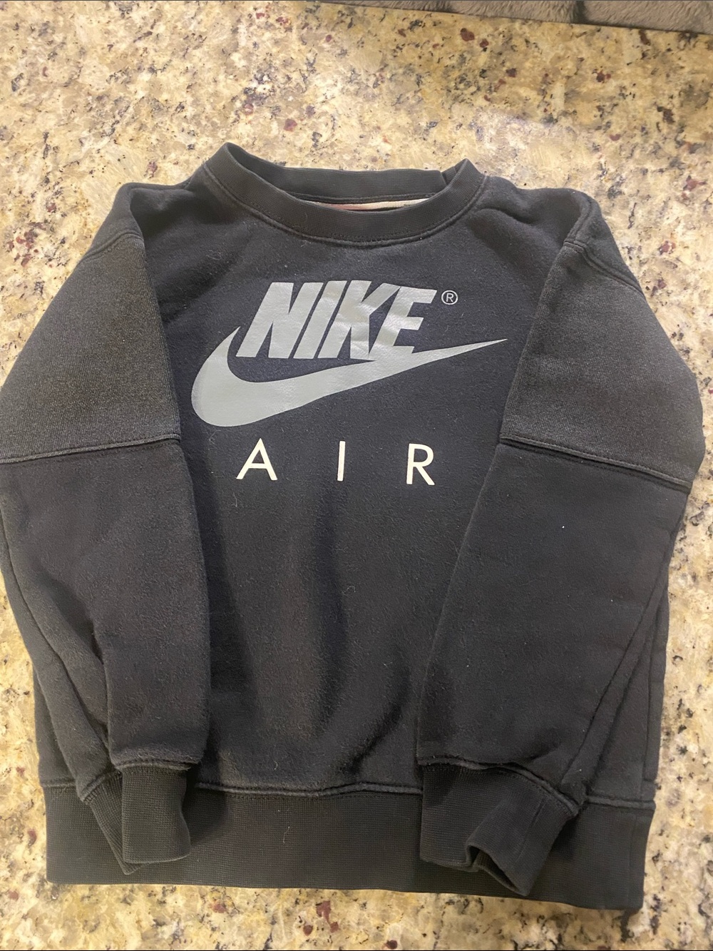 Nike Men's Black Crewneck Sweatshirt with Gray Logo